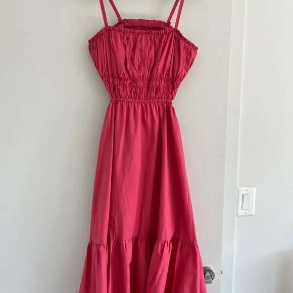 strapless open back dress Delfine One-Shoulder Plisse' Midi Dress